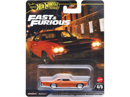 1970 Plymouth Road Runner Custom Copper Metallic with Black Hood Furious 7 2015 Movie Fast & Furious Series Diecast Model Car Hot Wheels JBL87
