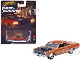 1970 Plymouth Road Runner Custom Copper Metallic with Black Hood Furious 7 2015 Movie Fast & Furious Series Diecast Model Car Hot Wheels JBL87