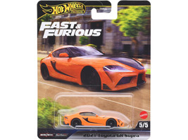 2021 Toyota GR Supra Orange and Black F9 2021 Movie Fast & Furious Series Diecast Model Car Hot Wheels JBM00