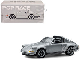 Singer Targa Convertible Silver Metallic 1/64 Diecast Model Car Pop Race PR64-SGTA-SL01