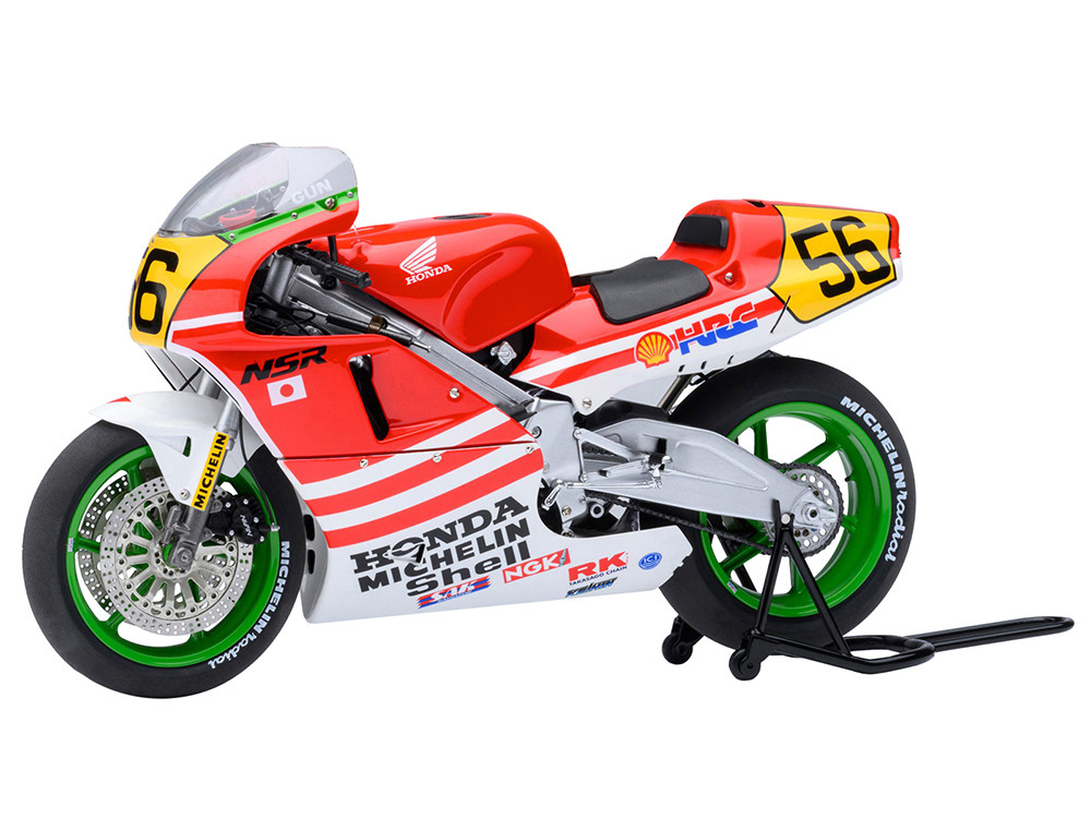 Honda NSR500 WGP500 Motorcycle #56 Red and White with Helmet