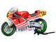 Honda NSR500 WGP500 Motorcycle #56 Red and White with Helmet Baribari Legend 1986 OVA 1/12 Model Autoart 12566