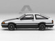Toyota Sprinter Trueno AE86 RHD Right Hand Drive Project D Final Version White with Graphics Initial D 1998 2021 TV Series 1/64 Diecast Model Car Autoart 20036