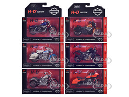 Harley Davidson Motorcycles 6 piece Set Series 44 1/18 Diecast Models by Maisto