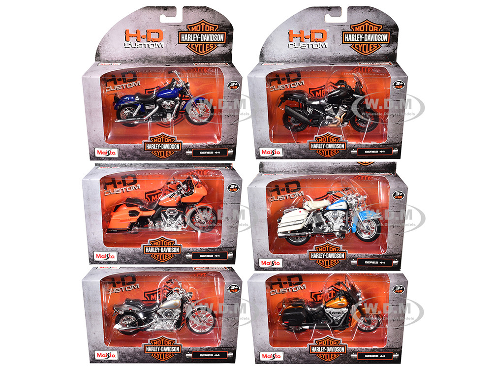 Harley-Davidson Motorcycles 6 piece Set Series 44 1/18 Diecast