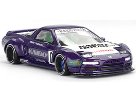 Honda NSX Kaido Racing V2 #0 Purple with White Hood and Graphics Designed by Jun Imai Kaido House Special 1/64 Diecast Model Car Mini GT KHMG173