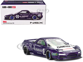 Honda NSX Kaido Racing V2 #0 Purple with White Hood and Graphics Designed by Jun Imai Kaido House Special 1/64 Diecast Model Car Mini GT KHMG173