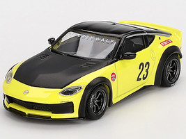 Nissan Z LB Nation Works #23 Ikazuchi Yellow with Black Hood and Top Limited Edition 1/64 Diecast Model Car Mini GT MGT00826