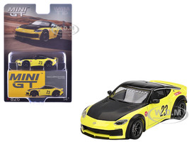 Nissan Z LB Nation Works #23 Ikazuchi Yellow with Black Hood and Top Limited Edition 1/64 Diecast Model Car Mini GT MGT00826