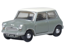 Mini Classic Tweed Gray with Cream Top 1/148 (N) Scale Diecast Model Car Oxford Diecast NMN009