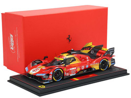 Ferrari 499P Hypercar #50 Antonio Fuoco Miguel Molina Nicklas Nielsen Ferrari AF Corse Winner 24 Hours of Le Mans 2024 with DISPLAY CASE Limited Edition to 499 pieces Worldwide 1/18 Model Car BBR P18252A