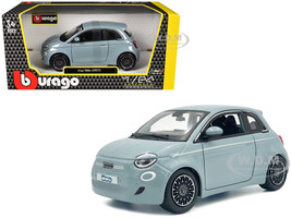 2023 Fiat 500e Light Blue 1/24 Diecast Model Car Bburago 21110BL
