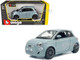 2023 Fiat 500e Light Blue 1/24 Diecast Model Car Bburago 21110BL