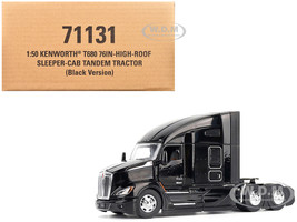 Kenworth T680 76 High Roof Sleeper Cab Truck Tractor Black Transport Series 1/50 Diecast Model Diecast Masters 71131