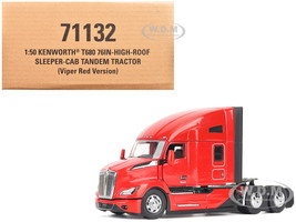 Kenworth T680 76 High Roof Sleeper Cab Truck Tractor Viper Red Transport Series 1/50 Diecast Model Diecast Masters 71132
