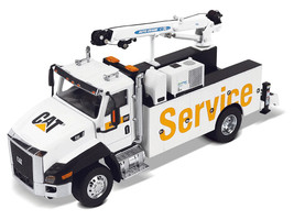CAT Caterpillar CT660 Auto Crane Titan 85 Truck with Miller EnPak White Transport Series 1/50 Diecast Model Diecast Masters 85785