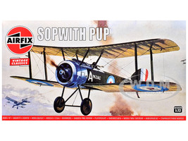 Level 1 Model Kit Sopwith Pup Fighter Aircraft 1/72 Plastic Model Kit Airfix A01062V