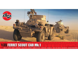 Level 2 Model Kit Ferret Scout Mk.1 Armored Car with 3 Scheme Options 1/35 Plastic Model Kit Airfix A1386