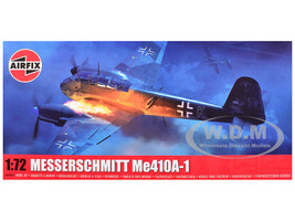 Level 2 Model Kit Messerschmitt Me410A 1 Fighter Aircraft with 2 Scheme Options 1/72 Plastic Model Kit Airfix A04069
