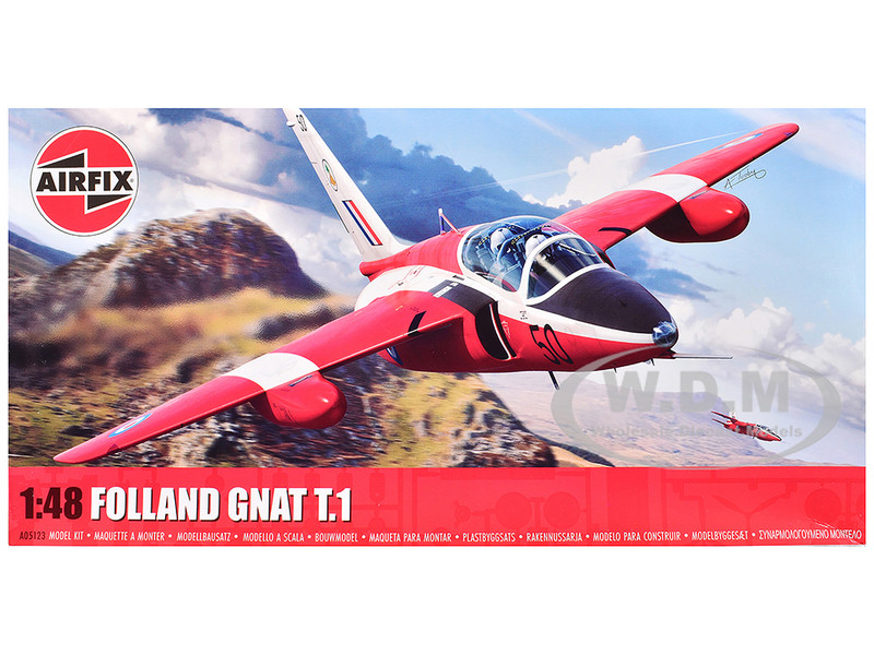 Level 2 Model Kit Folland Gnat T 1 Fighter Aircraft with 2 Scheme Options 1/48 Plastic Model Kit Airfix A05123