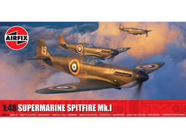 Level 2 Model Kit Supermarine Spitfire Mk I Fighter Aircraft with 3 Scheme Options 1/48 Plastic Model Kit Airfix A05126B