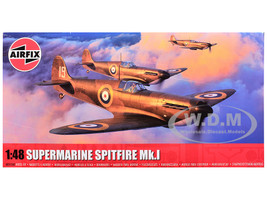 Level 2 Model Kit Supermarine Spitfire Mk I Fighter Aircraft with 3 Scheme Options 1/48 Plastic Model Kit Airfix A05126B