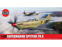 Level 2 Model Kit Supermarine Spitfire Tr 9 Fighter Aircraft with 2 Scheme Options 1/48 Plastic Model Kit Airfix A05143