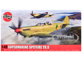 Level 2 Model Kit Supermarine Spitfire Tr 9 Fighter Aircraft with 2 Scheme Options 1/48 Plastic Model Kit Airfix A05143