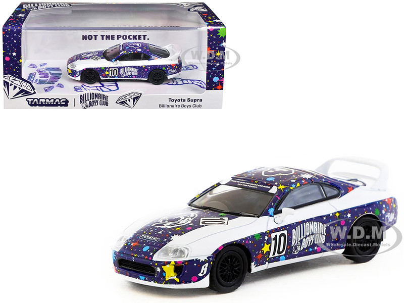 Toyota Supra RHD Right Hand Drive #10 Billionaire Boys Club Purple and White with Graphics Hobby64 Series 1/64 Diecast Model Car Tarmac Works T64-011-BBC