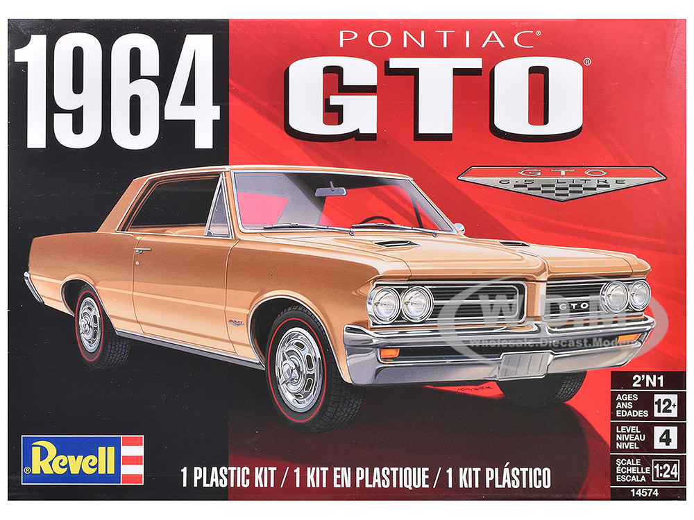 Level 4 Model Kit 1964 Pontiac GTO 2-in-1 Kit 1/24 Scale Model by