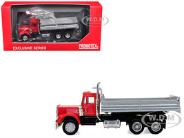 Peterbilt Dump Truck with Red Cab 1/87 (HO) Plastic Model Promotex 006252R