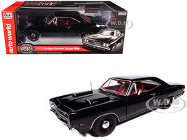 1969 Dodge Coronet Super Bee Muscle Car & Corvette Nationals MCACN Black with Red Interior American Muscle Series 1/18 Diecast Model Car Auto World AMM1347