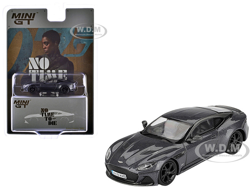 Aston Martin DBS RHD Right Hand Drive Gray Metallic 007 James Bond No Time to Die 2021 Movie Limited Edition 1/64 Diecast Model Car Mini GT MGT00904-007E