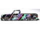 Chevrolet Silverado Pickup Truck KAIDO HKS V1 Black with Graphics Designed by Jun Imai Kaido House Special 1/64 Diecast Model Car Mini GT KHMG174