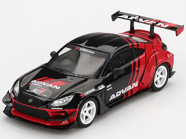 Toyota GR86 HKS TYPE R ADVAN RHD Right Hand Drive Black and Red 2022 Tokyo Auto Salon Limited Edition 1/64 Diecast Model Car Mini GT MGT00956