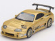 Toyota Supra A80 Top Secret GT 300 RHD Right Hand Drive Gold Metallic with Graphics Limited Edition 1/64 Diecast Model Car Mini GT MGT00961