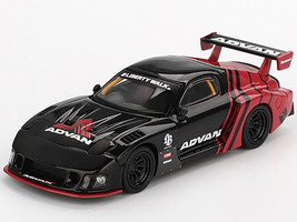 Mazda RX 7 LB Super Silhouette RHD Right Hand Drive Advan Black and Red Limited Edition 1/64 Diecast Model Car Mini GT MGT00983