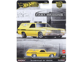 1970 Chevrolet Chevelle SS Wagon Yenko Yellow Fast Wagons Series Diecast Model Car Hot Wheels JBK67