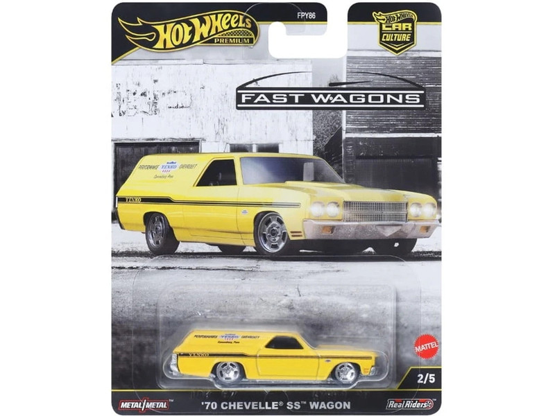 1970 Chevrolet Chevelle SS Wagon Yenko Yellow Fast Wagons Series Diecast Model Car Hot Wheels JBK67