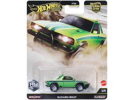 Subaru BRAT Utility Truck Green Metallic with Stripes HW Off Road Series Diecast Model Car Hot Wheels JBK72
