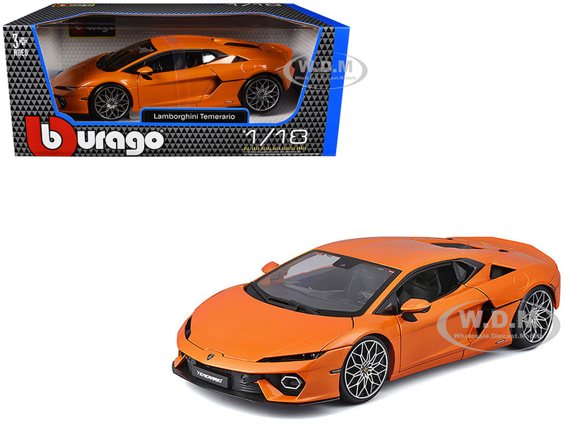 Lamborghini Temerario Orange Metallic 1/18 Diecast Model Car Bburago 11052OR