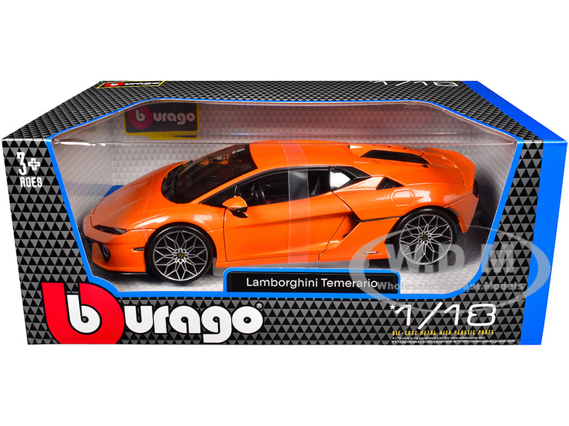 Lamborghini Temerario Orange Metallic 1/18 Diecast Model Car by