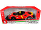 Ferrari SF90 Stradale Assetto Fiorano #50 Red with Black Top and Yellow Stripes Race Play Series 1/18 Diecast Model Car Bburago 16021RD