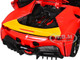 Ferrari SF90 Stradale Assetto Fiorano #50 Red with Black Top and Yellow Stripes Race Play Series 1/18 Diecast Model Car Bburago 16021RD