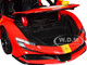 Ferrari SF90 Stradale Assetto Fiorano #50 Red with Black Top and Yellow Stripes Race Play Series 1/18 Diecast Model Car Bburago 16021RD