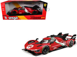 Ferrari 499P Modificata #24 Red with Italian Flag Stripes Racing Series 1/18 Diecast Model Car Bburago 16302