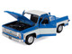 1974 Chevrolet C10 Cheyenne Super Pickup Truck Blue and White Special Edition Series 1/18 Diecast Model Car Maisto 31467BL