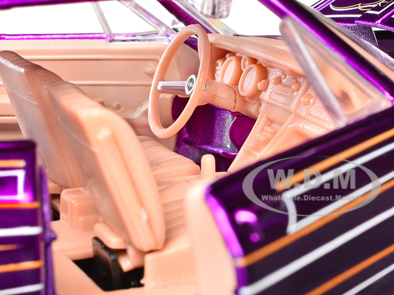 1965 BUICK RIVIERA LOWRIDER PURPLE 1/26 DIECAST MODEL CAR BY