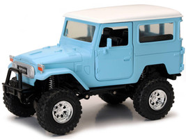 Toyota Land Cruiser FJ40 Light Blue with White Top Xtreme Off Road Series 1/24 Diecast Model New Ray 71526