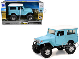 Toyota Land Cruiser FJ40 Light Blue with White Top Xtreme Off Road Series 1/24 Diecast Model New Ray 71526
